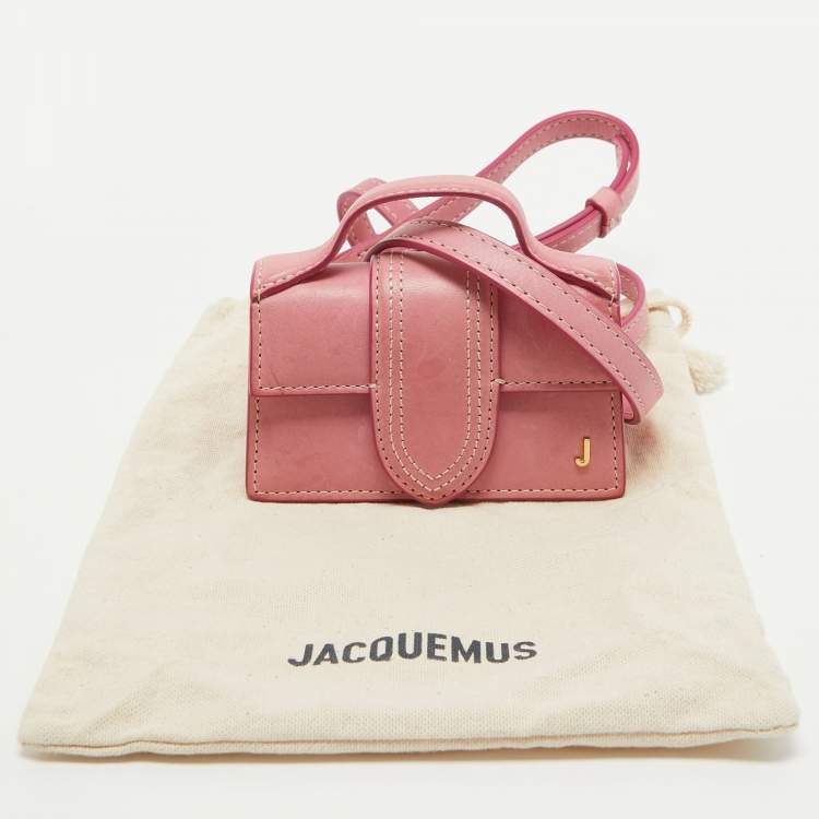 Pre Owned Jacquemus Pink Leather Mini Le Petit Bambino Crossbody Bag