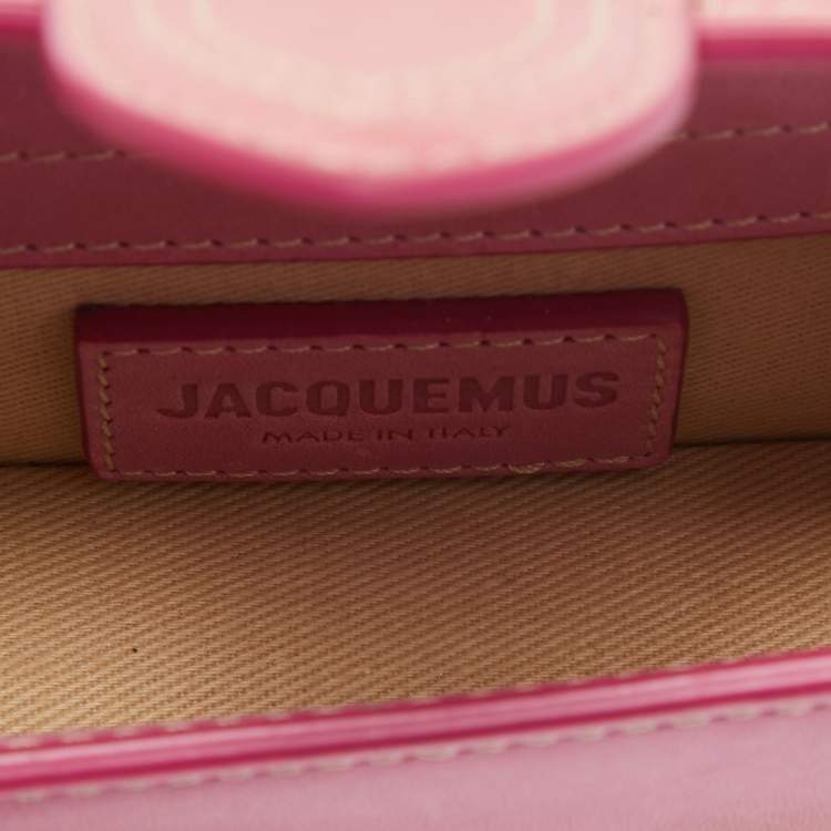 Pre Owned Jacquemus Pink Leather Mini Le Petit Bambino Crossbody Bag