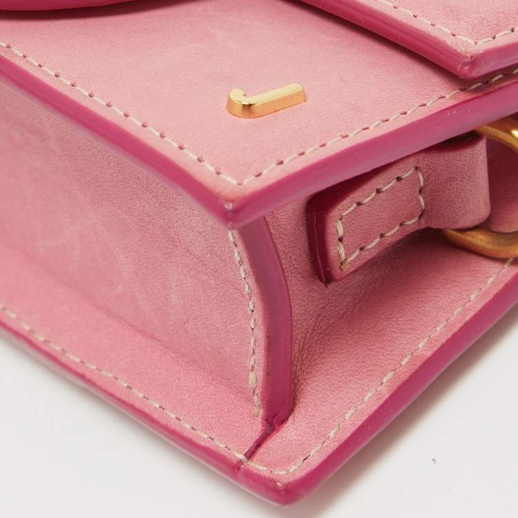 Pre Owned Jacquemus Pink Leather Mini Le Petit Bambino Crossbody Bag