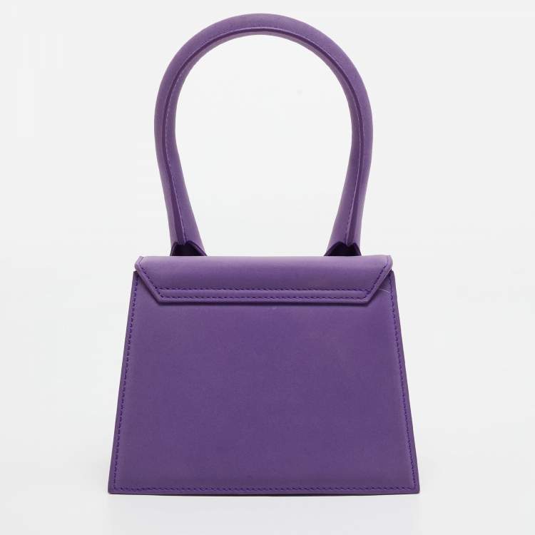 Pre Owned Jacquemus Purple Nubuck Leather Le Chiquito Moyen Top Handle Bag