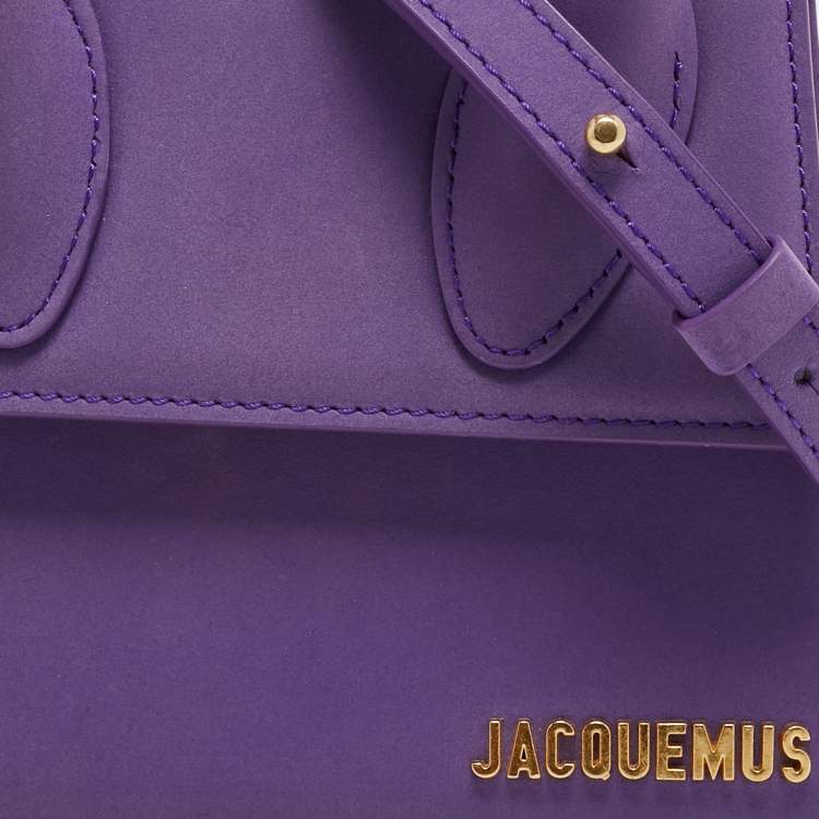 Pre Owned Jacquemus Purple Nubuck Leather Le Chiquito Moyen Top Handle Bag