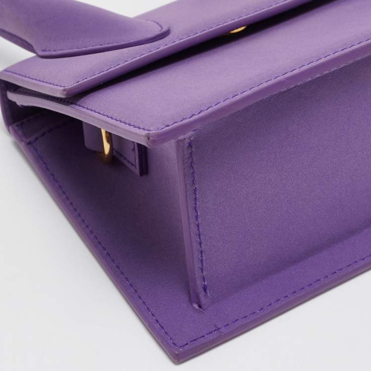Pre Owned Jacquemus Purple Nubuck Leather Le Chiquito Moyen Top Handle Bag