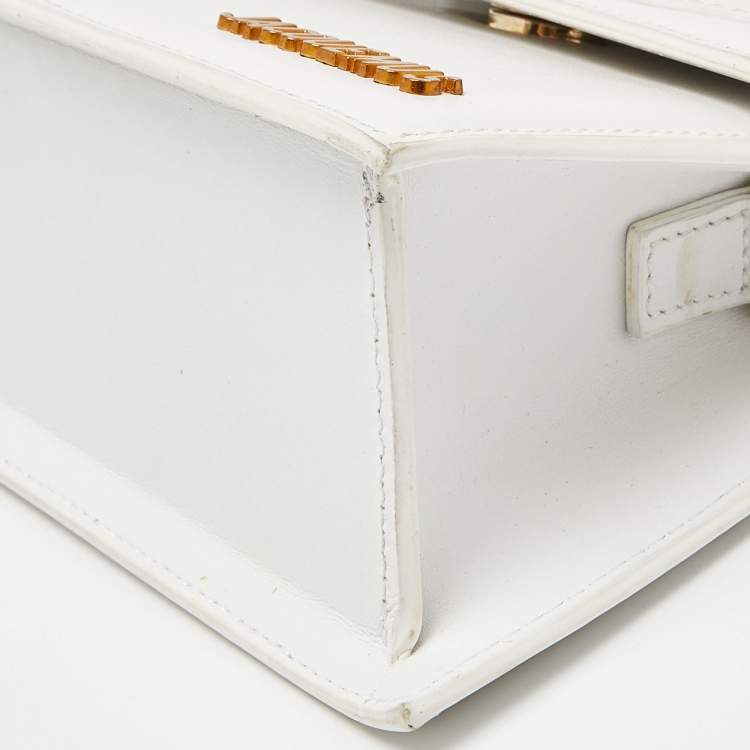 Pre Owned Jacquemus White Leather Le Chiquito Moyen Top Handle Bag