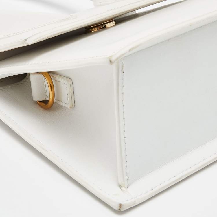Pre Owned Jacquemus White Leather Le Chiquito Moyen Top Handle Bag