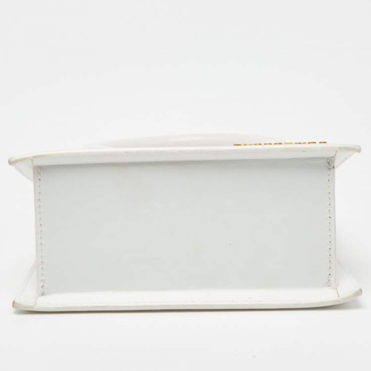 Pre Owned Jacquemus White Leather Le Chiquito Moyen Top Handle Bag