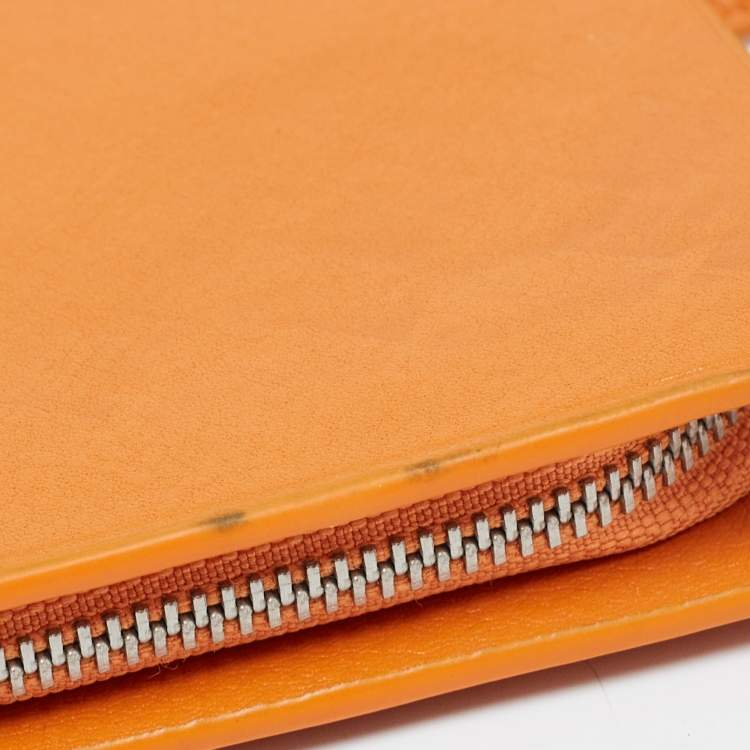 Pre Owned Jacquemus Orange Leather Le Gadju Neck Wallet