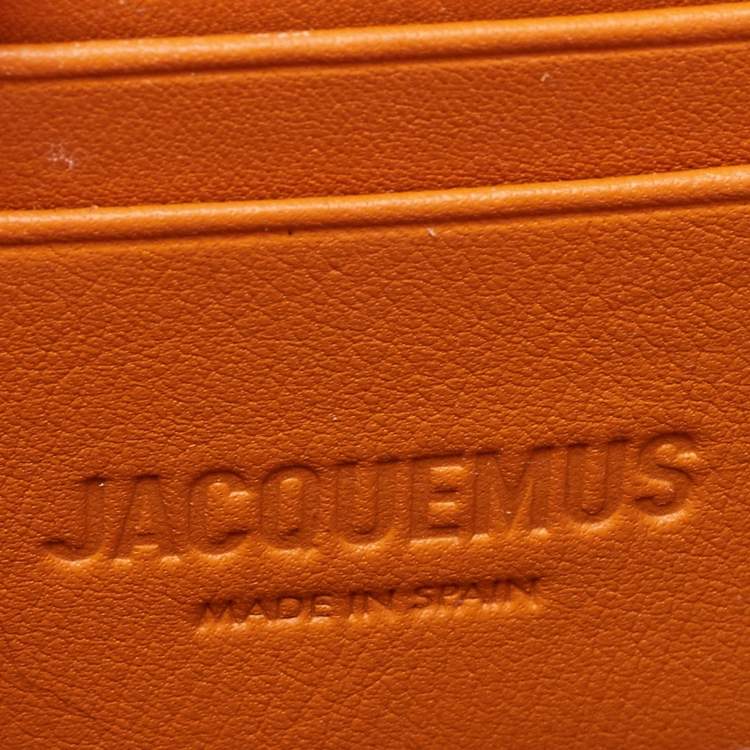 Pre Owned Jacquemus Orange Leather Le Gadju Neck Wallet