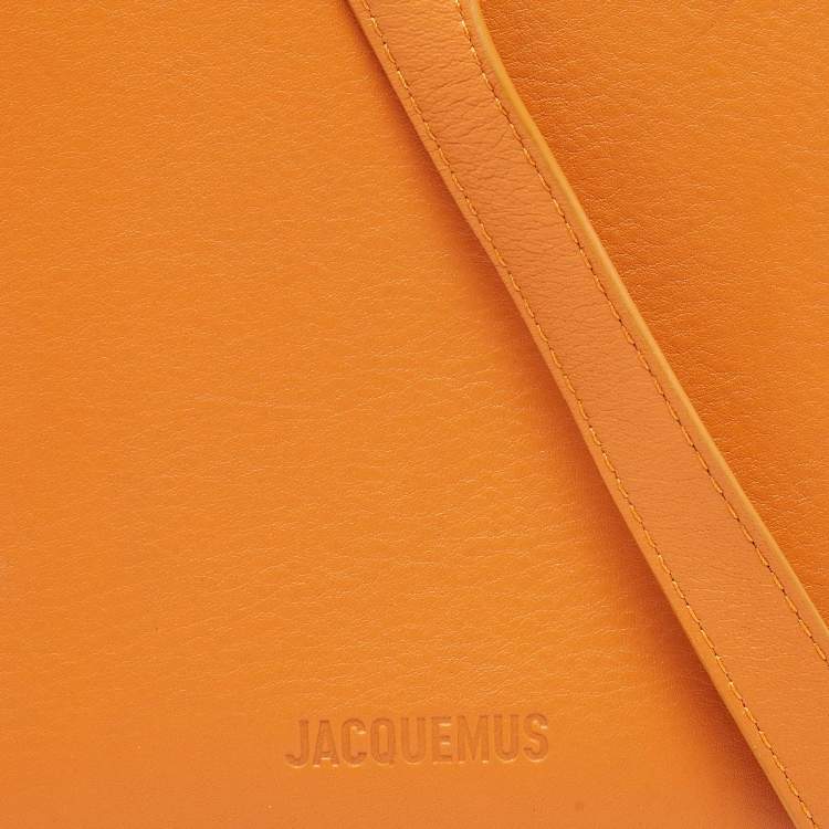 Pre Owned Jacquemus Orange Leather Le Gadju Neck Wallet