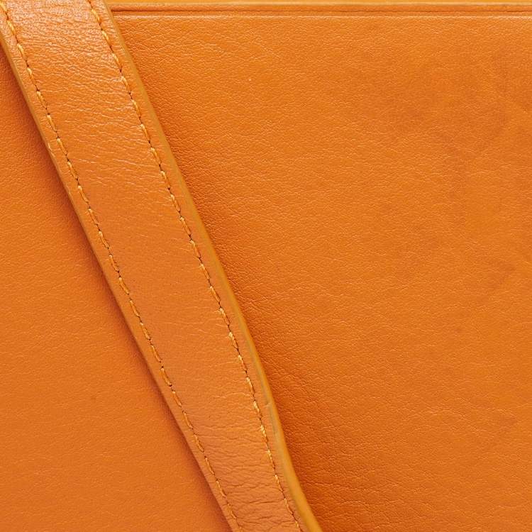Pre Owned Jacquemus Orange Leather Le Gadju Neck Wallet