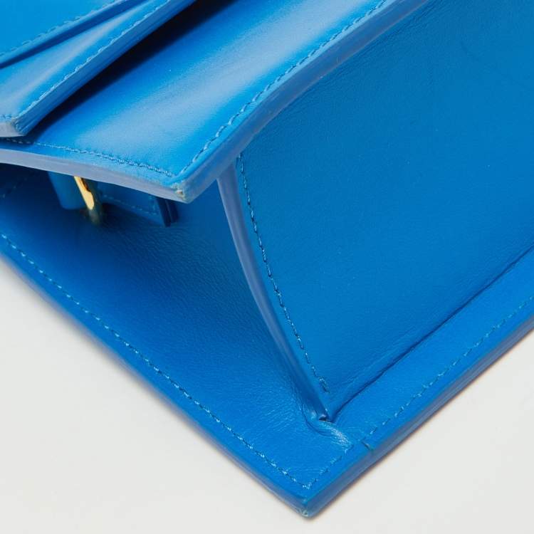Pre Owned Jacquemus Blue Leather Le Chiquito Moyen Top Handle Bag