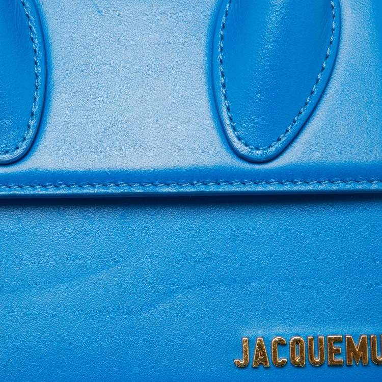 Pre Owned Jacquemus Blue Leather Le Chiquito Moyen Top Handle Bag