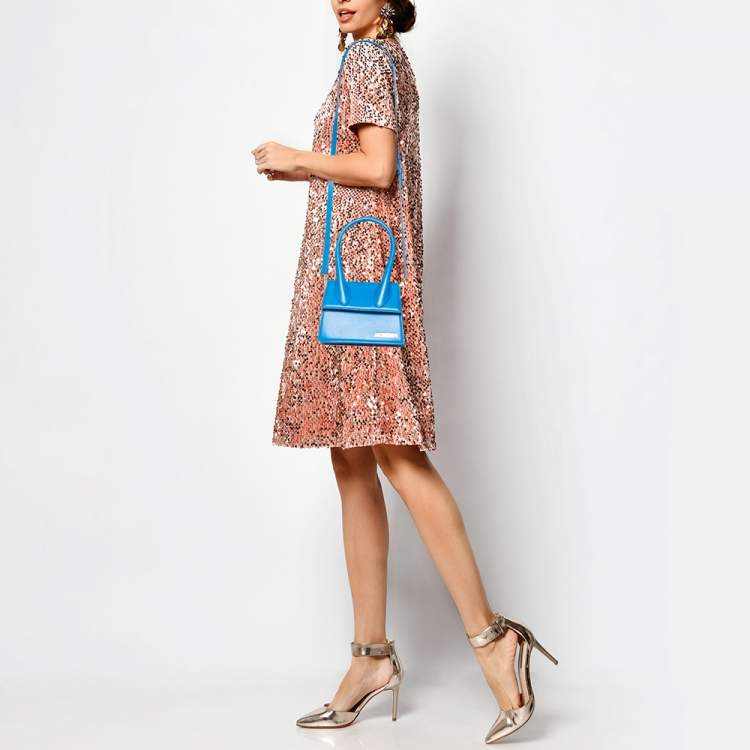 Pre Owned Jacquemus Blue Leather Le Chiquito Moyen Top Handle Bag