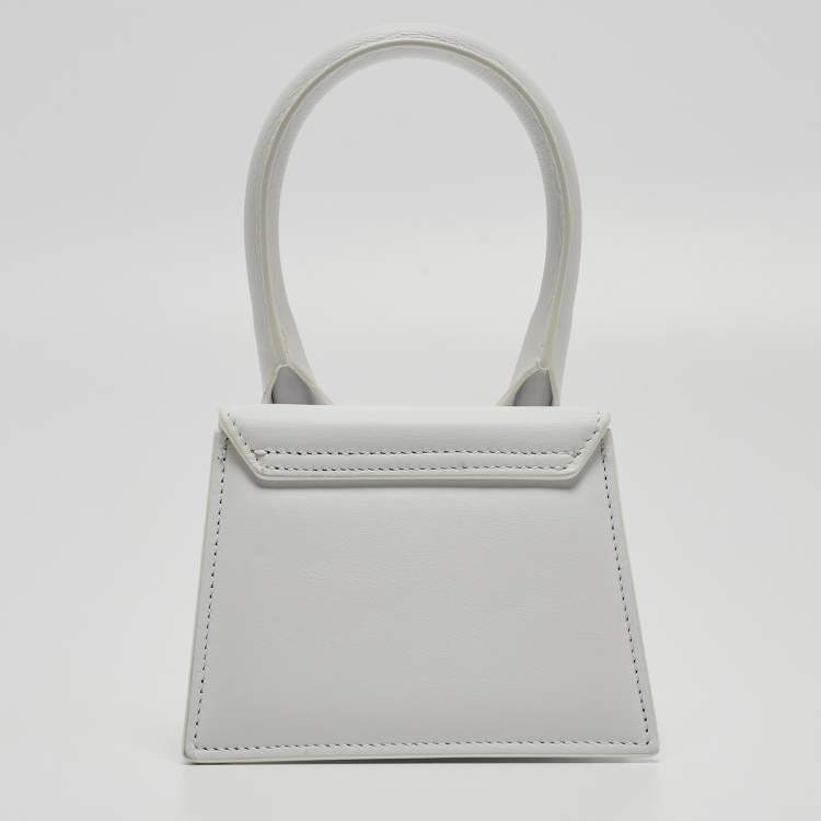 Pre Owned Jacquemus White Leather Mini Le Chiquito Top Handle Bag