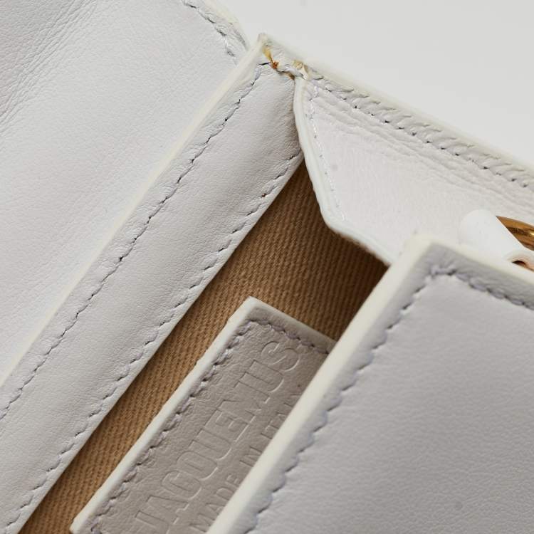 Pre Owned Jacquemus White Leather Mini Le Chiquito Top Handle Bag