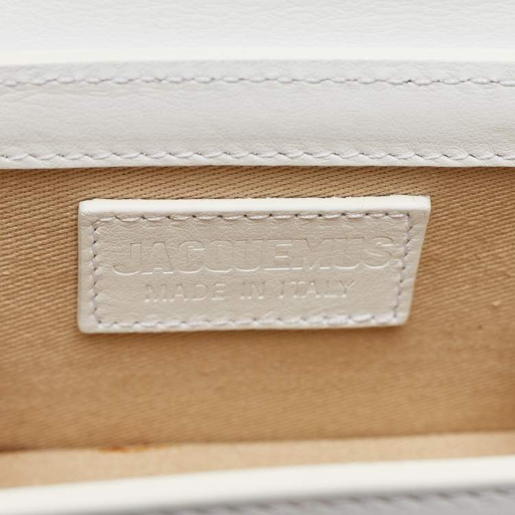 Pre Owned Jacquemus White Leather Mini Le Chiquito Top Handle Bag