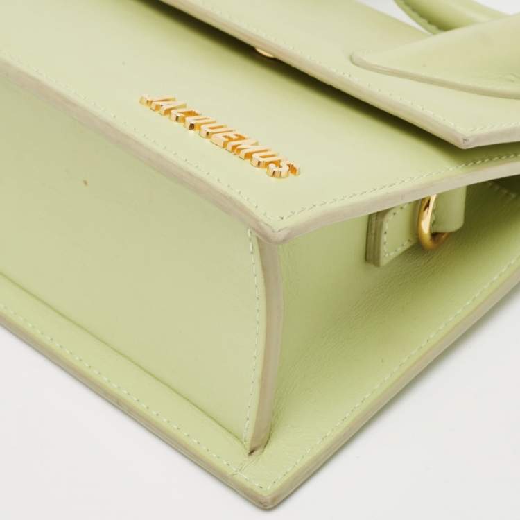 Pre Owned Jacquemus Green Leather Le Chiquito Noeud Top Handle Bag