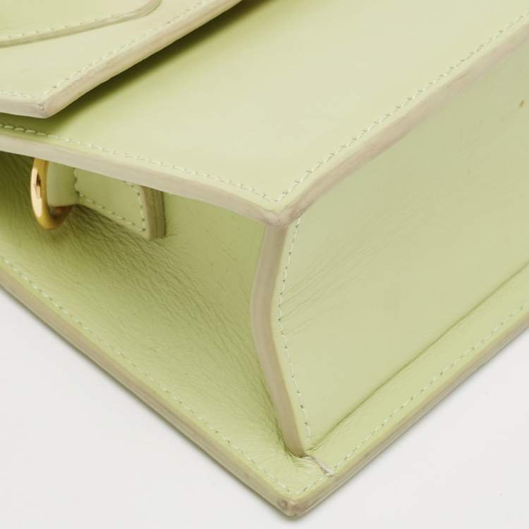 Pre Owned Jacquemus Green Leather Le Chiquito Noeud Top Handle Bag
