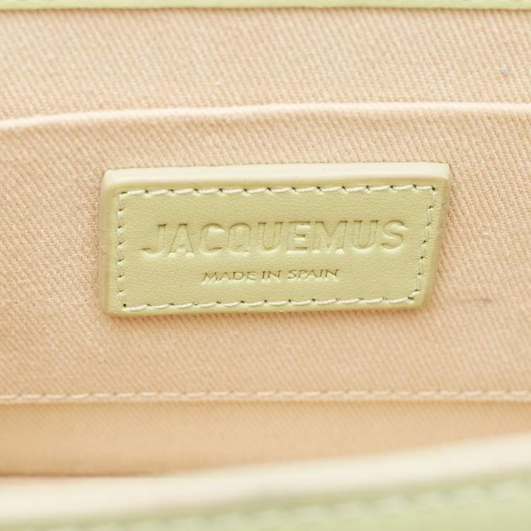 Pre Owned Jacquemus Green Leather Le Chiquito Noeud Top Handle Bag