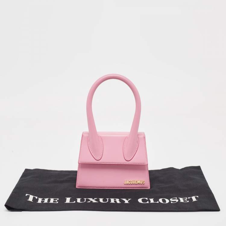 Pre Owned Jacquemus Light Pink Leather Le Chiquito Moyen Top Handle Bag
