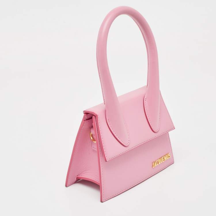 Pre Owned Jacquemus Light Pink Leather Le Chiquito Moyen Top Handle Bag