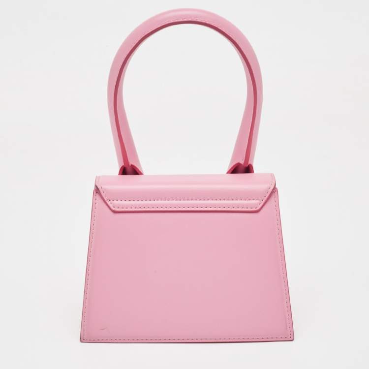 Pre Owned Jacquemus Light Pink Leather Le Chiquito Moyen Top Handle Bag