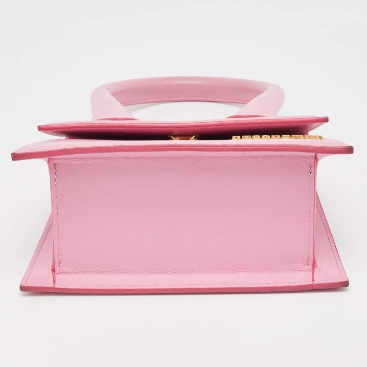 Pre Owned Jacquemus Light Pink Leather Le Chiquito Moyen Top Handle Bag