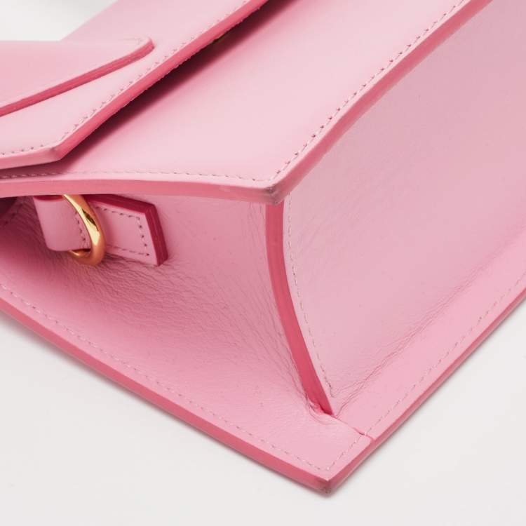 Pre Owned Jacquemus Light Pink Leather Le Chiquito Moyen Top Handle Bag