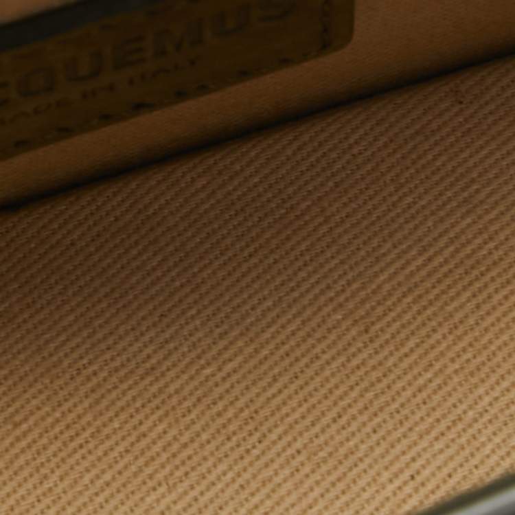 Pre Owned Jacquemus Olive Green Nubuck Leather Le Bambino Mini Top Handle Bag.