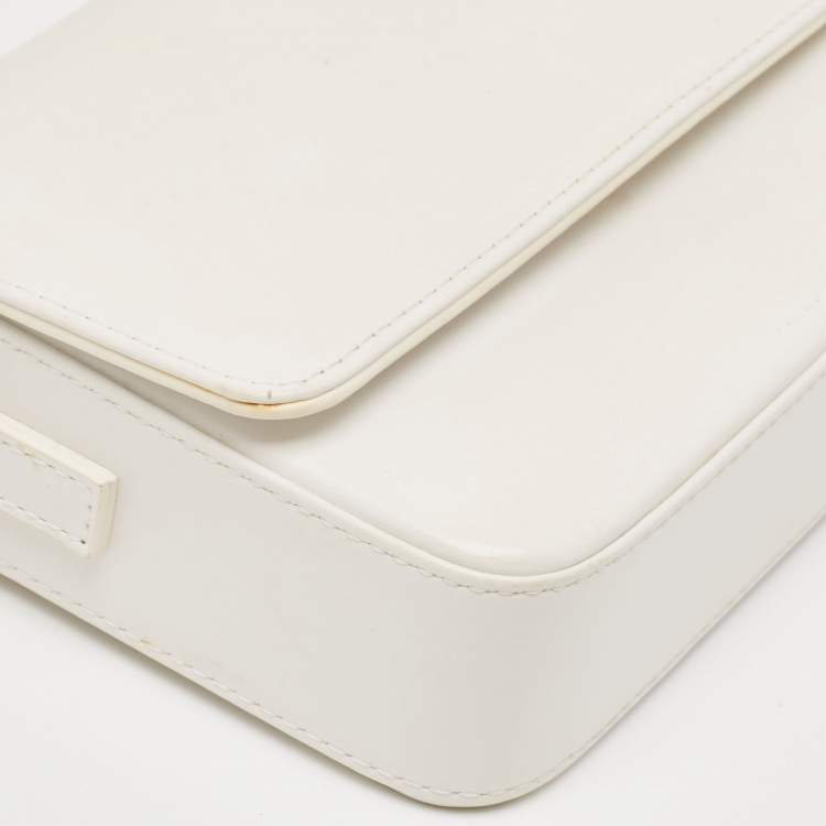 Pre Owned Jacquemus White Leather Le Carinu Logo Shoulder Bag