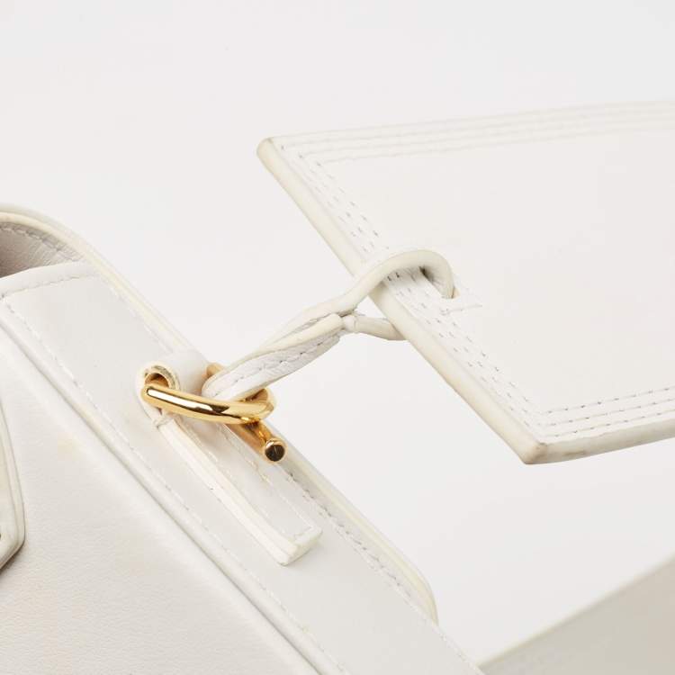 Pre Owned Jacquemus White Leather Le Carinu Logo Shoulder Bag