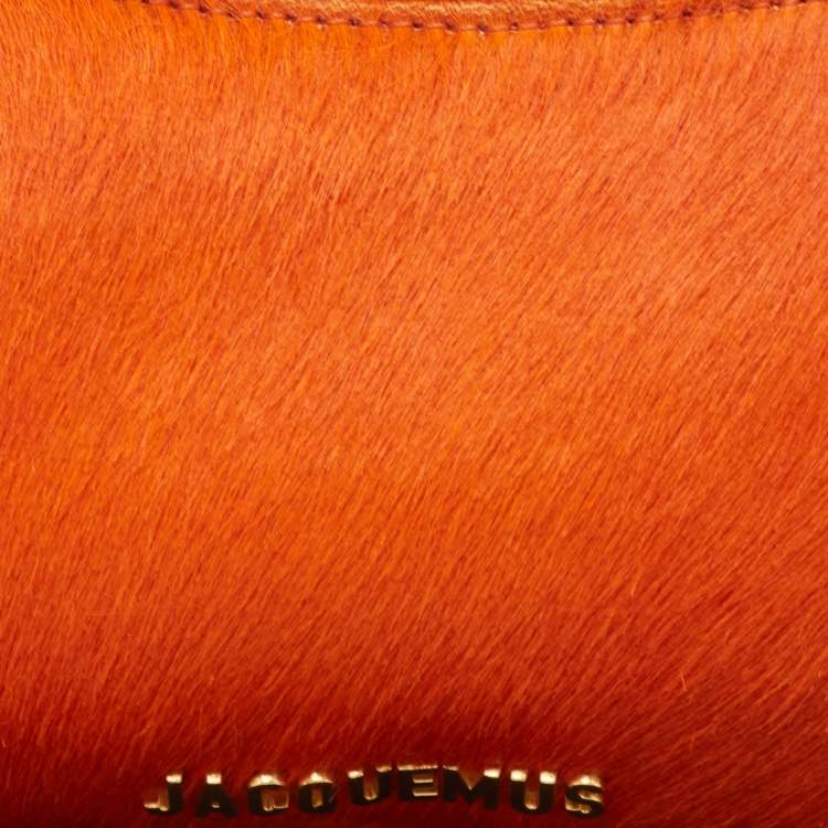 Pre Owned Jacquemus Orange Calf Hair and Leather Le Bisou Baguette Bag