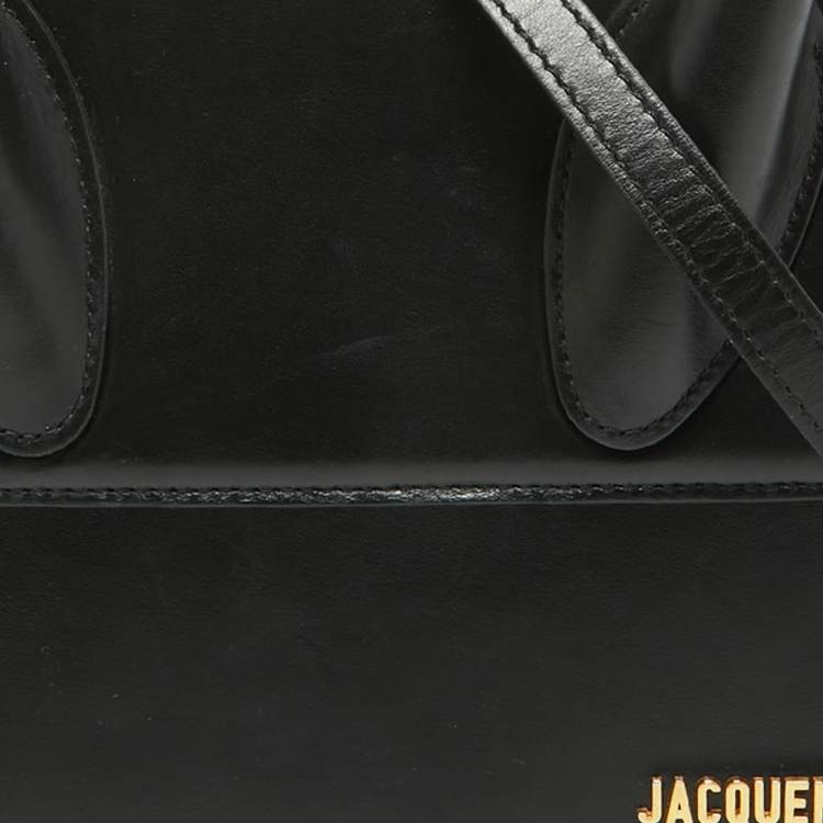 Pre Owned Jacquemus Black Leather Grand Le Chiquito Top Handle Bag