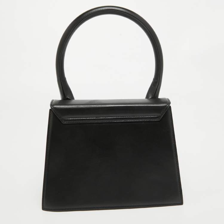 Pre Owned Jacquemus Black Leather Grand Le Chiquito Top Handle Bag