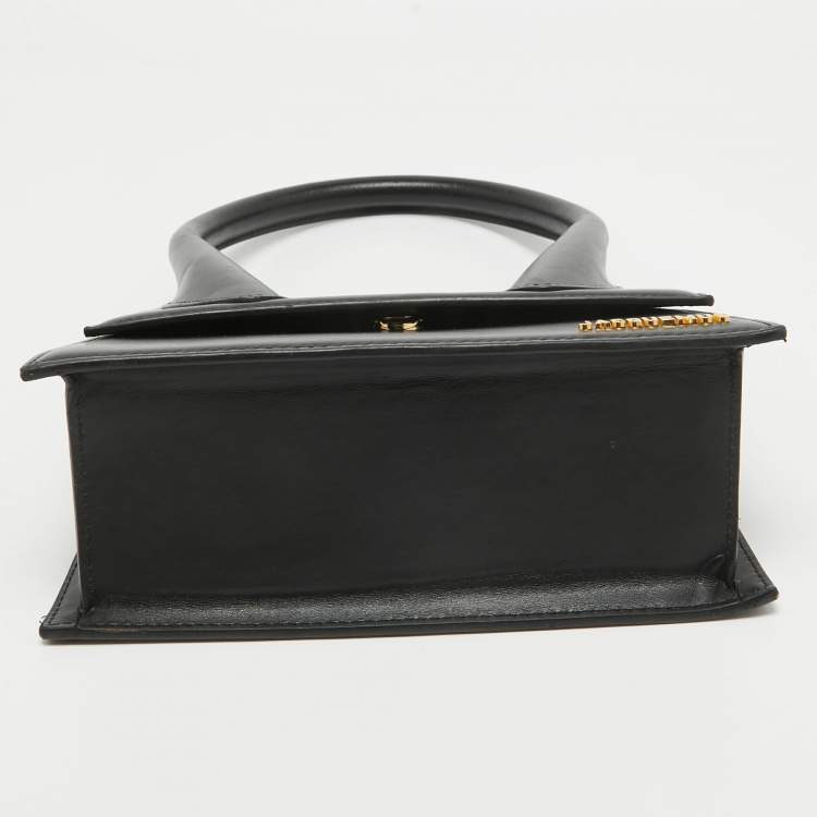 Pre Owned Jacquemus Black Leather Grand Le Chiquito Top Handle Bag