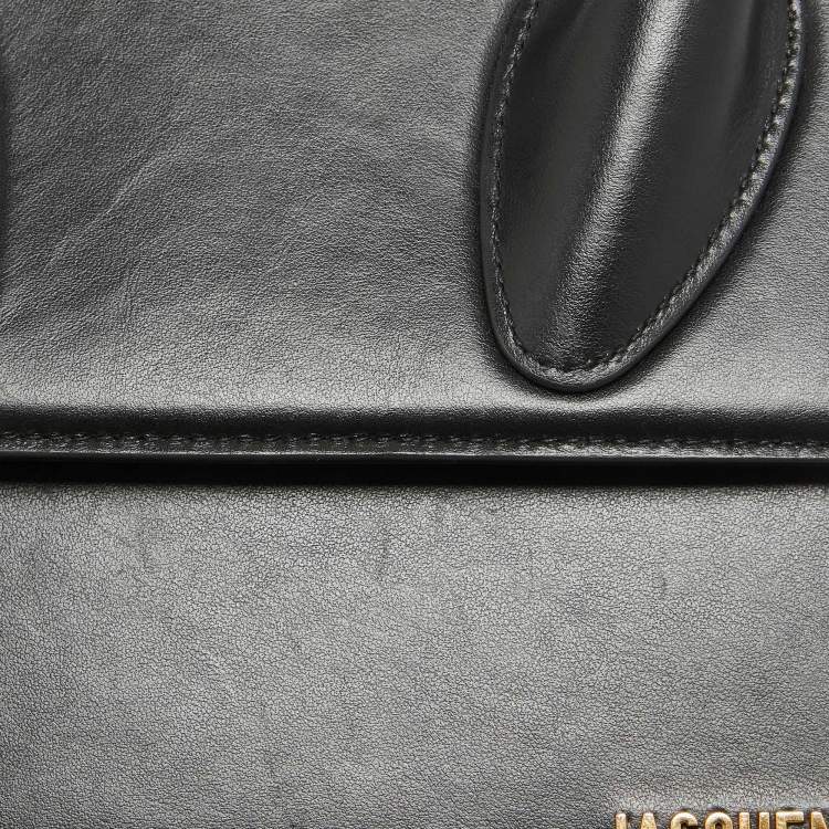 Pre Owned Jacquemus Black Leather Grand Le Chiquito Top Handle Bag