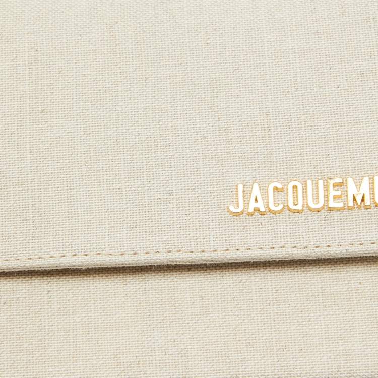 Pre Owned Jacquemus Off White Canvas Le Carinu Logo Shoulder Bag