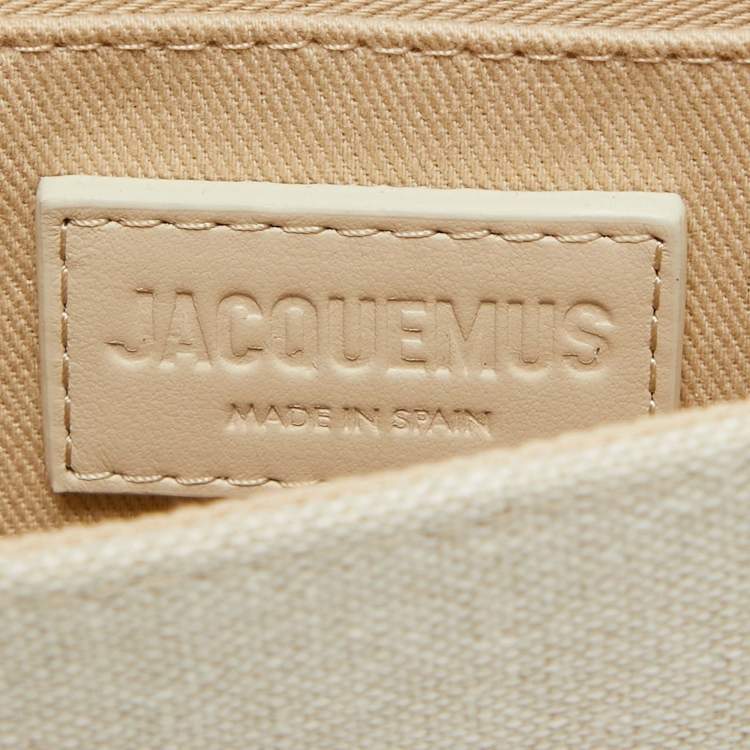 Pre Owned Jacquemus Off White Canvas Le Carinu Logo Shoulder Bag