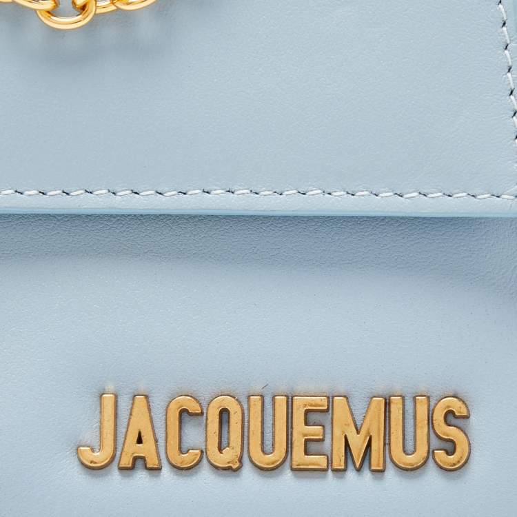 Pre Owned Jacquemus Light Blue Leather Mini Le Piccolo Chain Bag