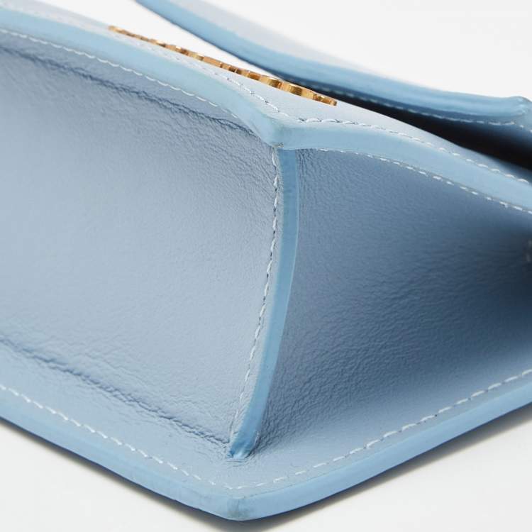 Pre Owned Jacquemus Light Blue Leather Mini Le Piccolo Chain Bag