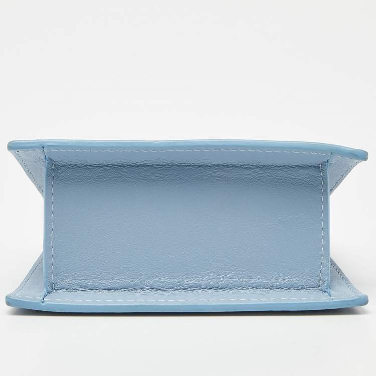 Pre Owned Jacquemus Light Blue Leather Mini Le Piccolo Chain Bag
