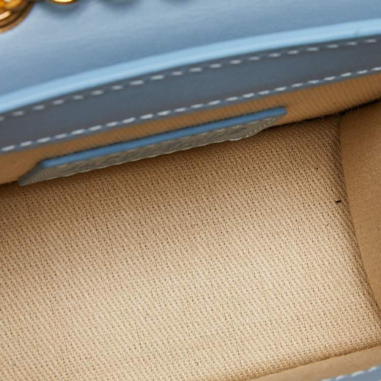 Pre Owned Jacquemus Light Blue Leather Mini Le Piccolo Chain Bag