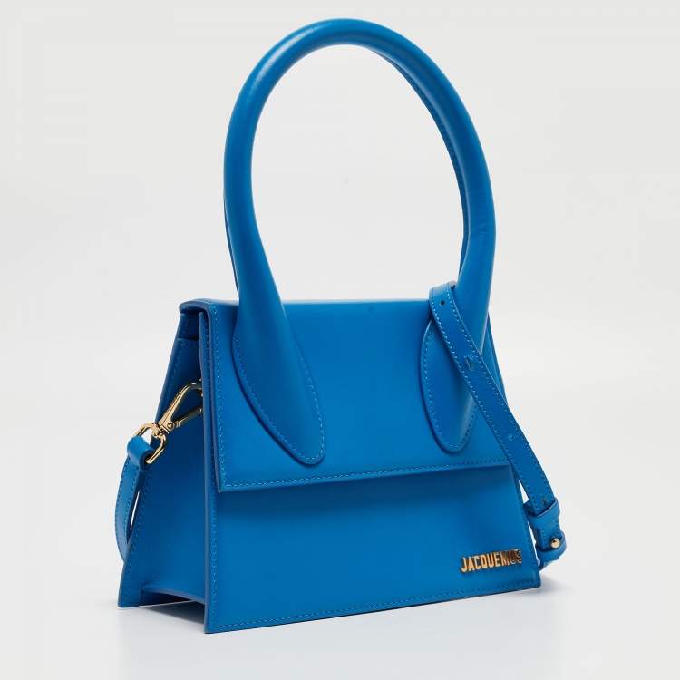 Pre Owned Jacquemus Blue Leather Grand Le Chiquito Top Handle Bag