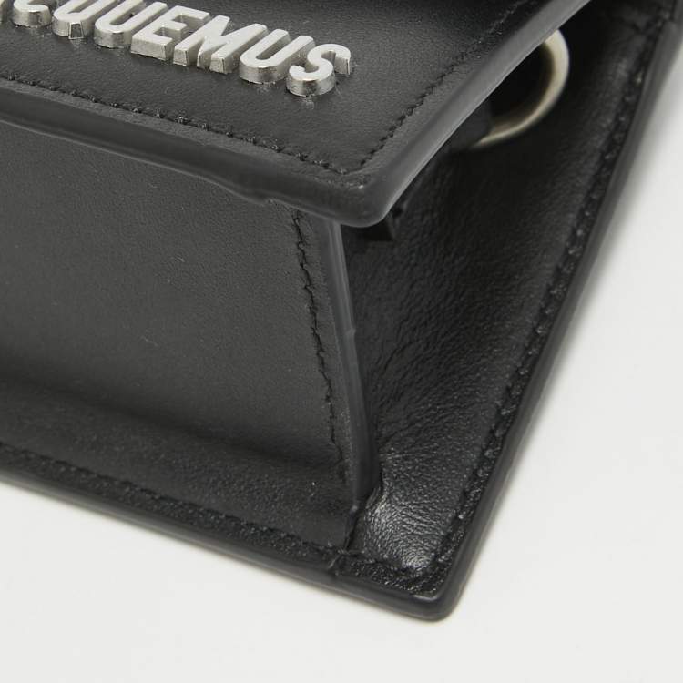 Pre Owned Jacquemus Black Leather Mini Le Chiquito Top Handle Bag
