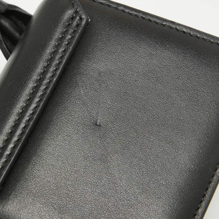 Pre Owned Jacquemus Black Leather Mini Le Chiquito Top Handle Bag