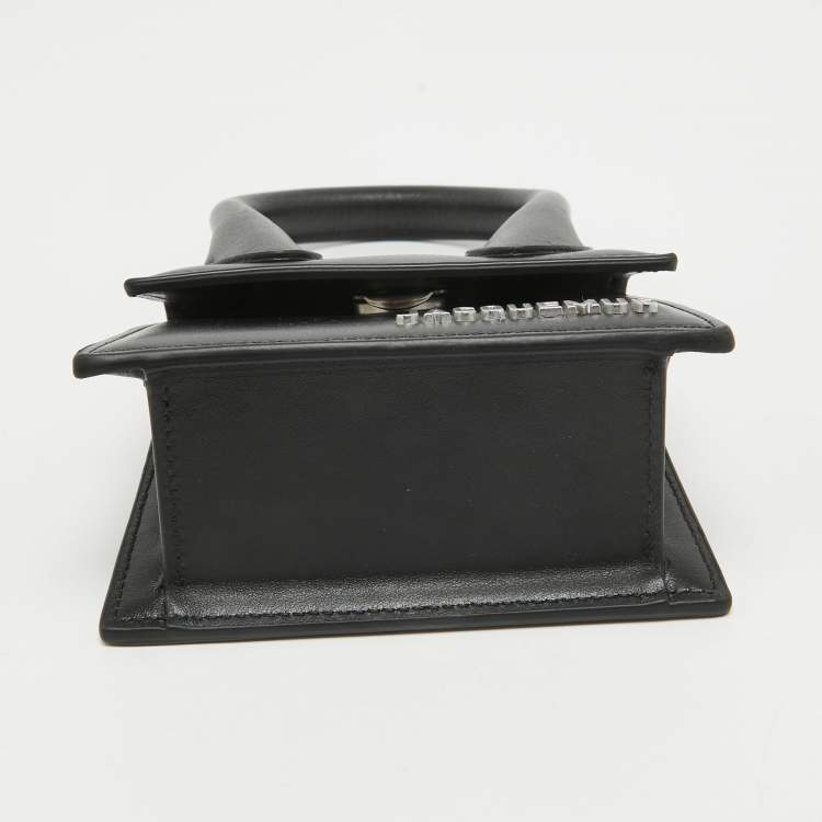 Pre Owned Jacquemus Black Leather Mini Le Chiquito Top Handle Bag