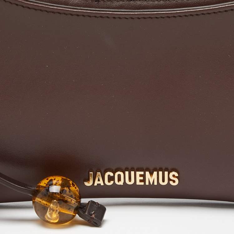 Pre Owned Jacquemus Brown Leather Le Bisou Perle Shoulder Bag
