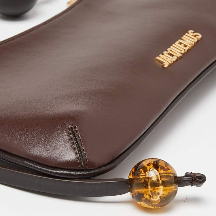 Pre Owned Jacquemus Brown Leather Le Bisou Perle Shoulder Bag