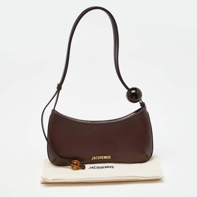 Pre Owned Jacquemus Brown Leather Le Bisou Perle Shoulder Bag