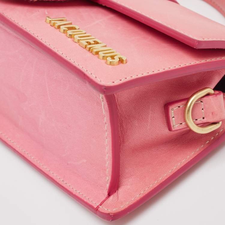 Pre Owned Jacquemus Pink Leather Mini Le Bambino Top Handle Bag