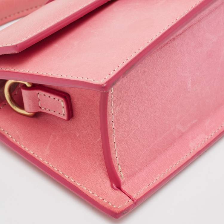 Pre Owned Jacquemus Pink Leather Mini Le Bambino Top Handle Bag